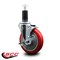 Service Caster 5'' Red Poly Swivel 1-1/4'' Expanding Stem Caster with Brake SCC-EX20S514-PPUB-RED-TLB-114 - alternate 3